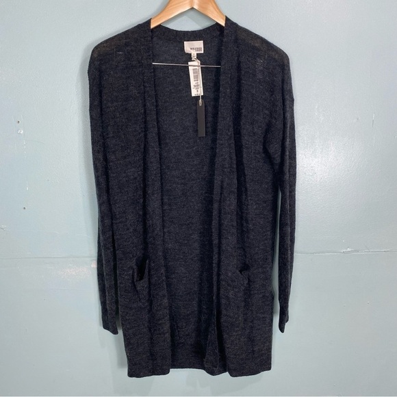 Aritzia Wilfred Free Aronson Sweater Cardigan Heather Black Sz Small‎ - Picture 1 of 4